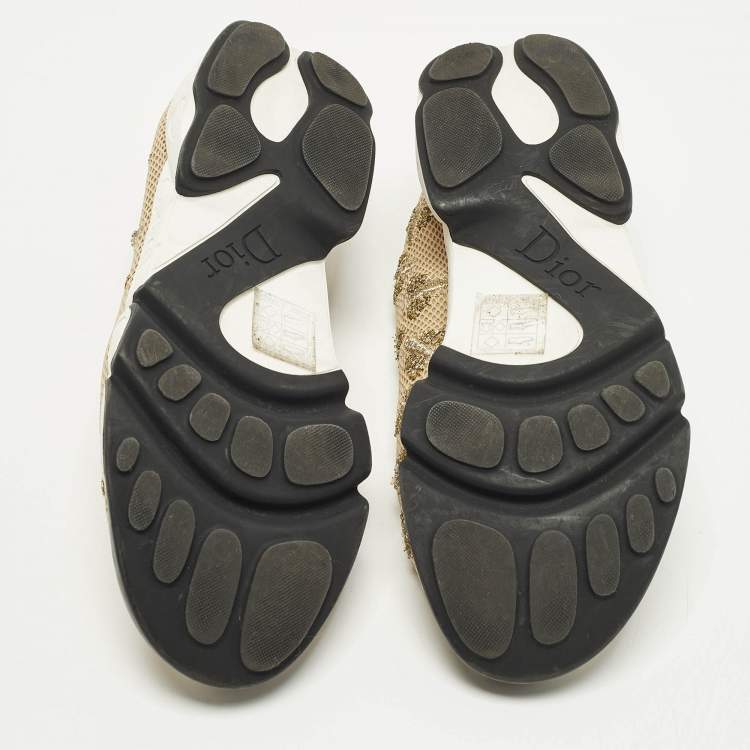 Pre Owned Dior Fusion Size 37.5 Beige Mesh Sneakers