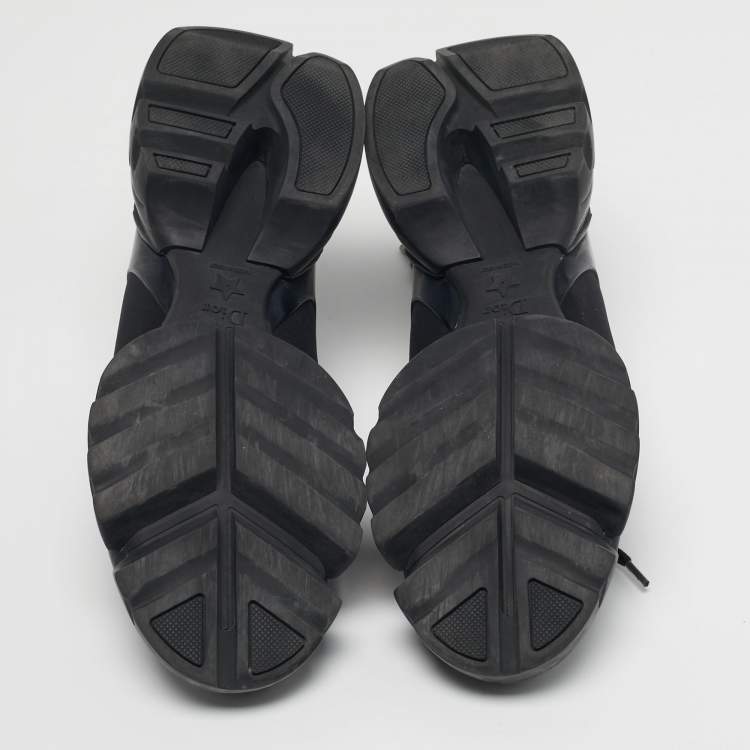 Pre Owned Dior D-Connect Size 39 Black Neoprene and PVC Low Top Sneakers