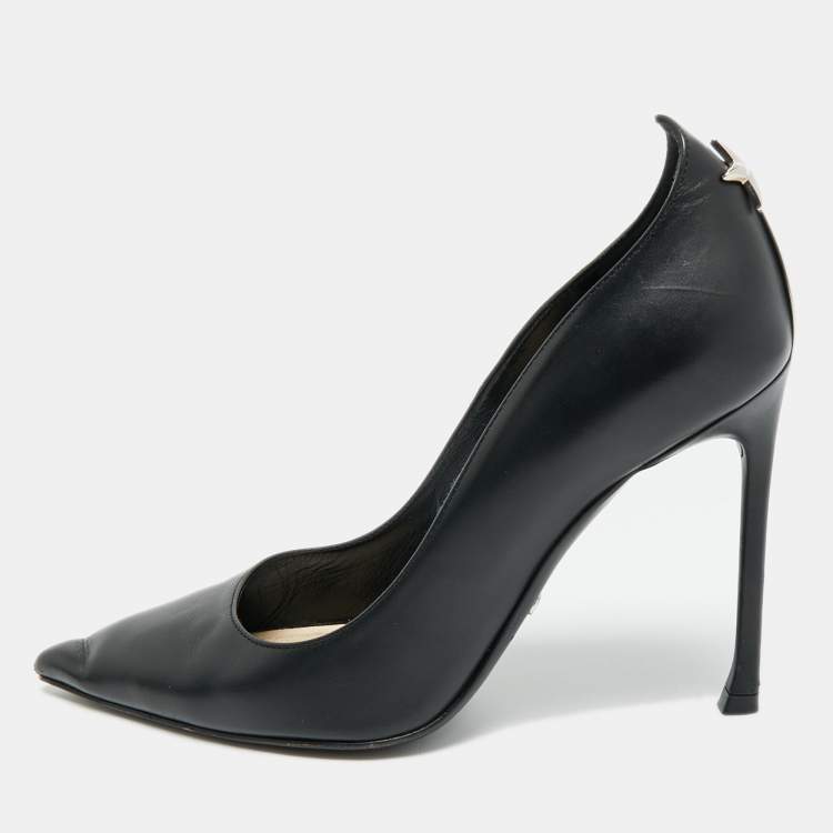 مملوكة مسبقًا Dior Size 36.5 Black Leather Cherie Pointed Toe Pumps