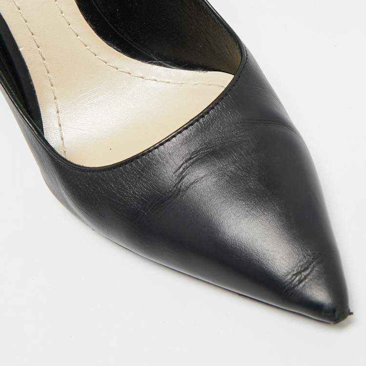 مملوكة مسبقًا Dior Size 36.5 Black Leather Cherie Pointed Toe Pumps