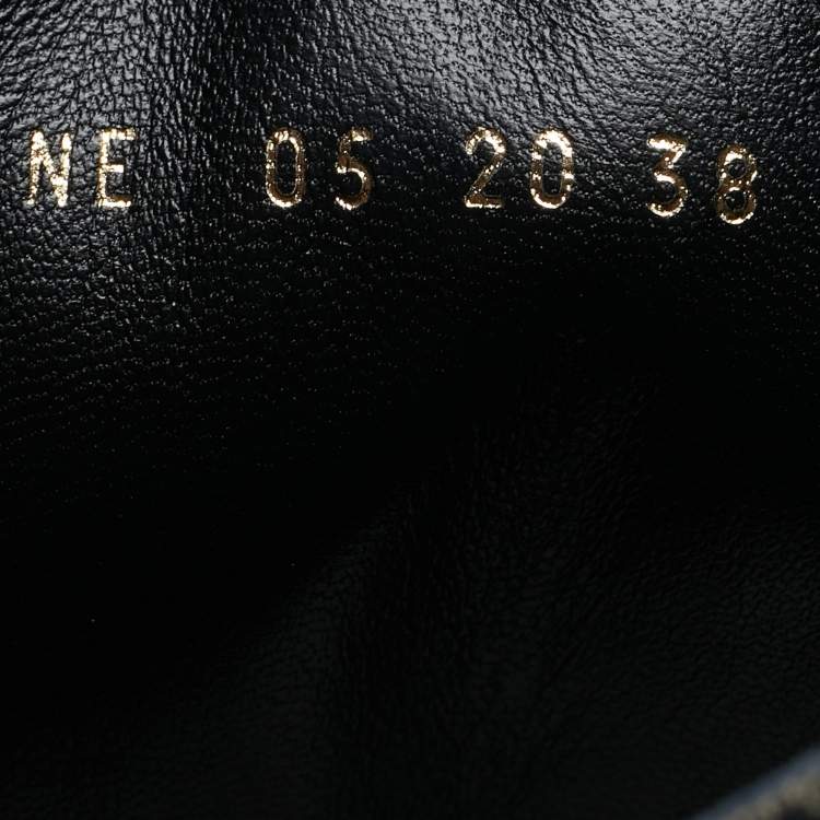 Pre Owned Dior D-major Size 38 Black/Beige Canvas and Leather Mid Calf Boots