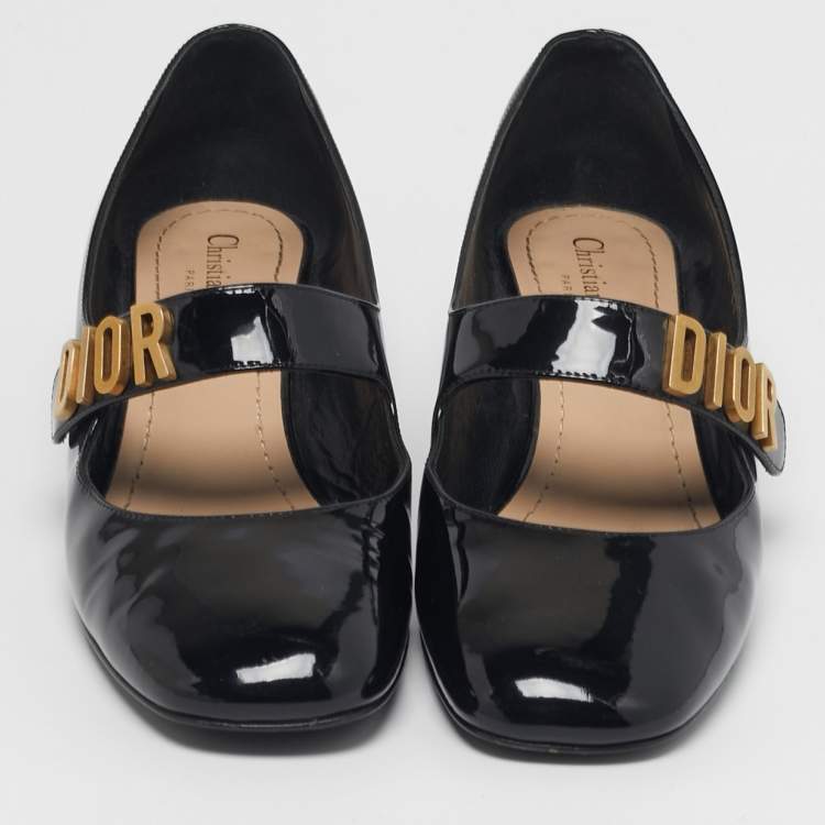 Pre Owned Dior Baby-D Size 39 Black Patent Leather Mary Jane Pumps