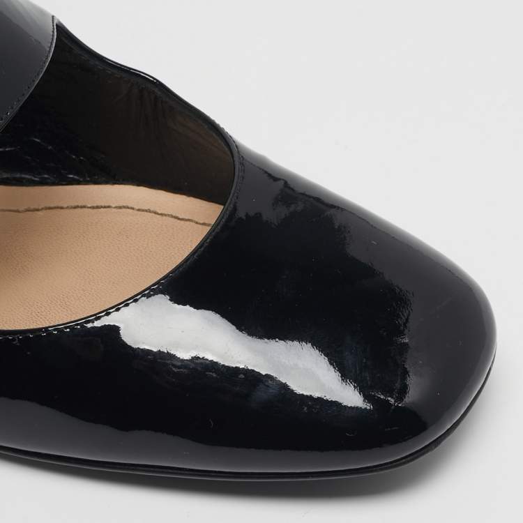 Pre Owned Dior Baby-D Size 39 Black Patent Leather Mary Jane Pumps
