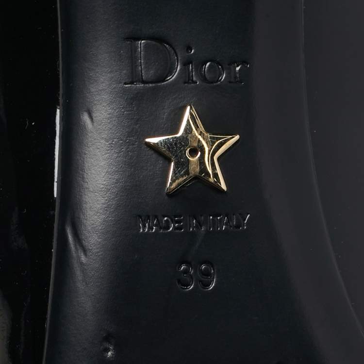 Pre Owned Dior Baby-D Size 39 Black Patent Leather Mary Jane Pumps