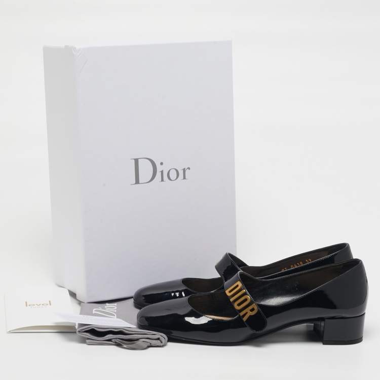 Pre Owned Dior Baby-D Size 39 Black Patent Leather Mary Jane Pumps