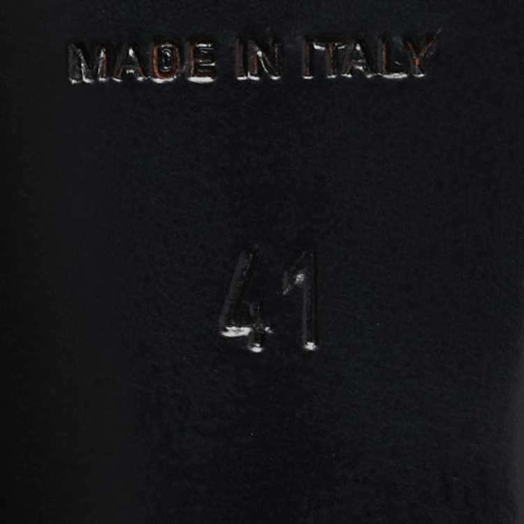 Pre Owned Dior Size 41 Black Flower Embroidered Diorissima Canvas and Leather Wedge Ankle Strap Sandals