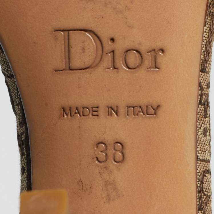 Pre Owned Dior Rasta Size 38 Brown Monogram Canvas and Leather Ankle Strap Sandals