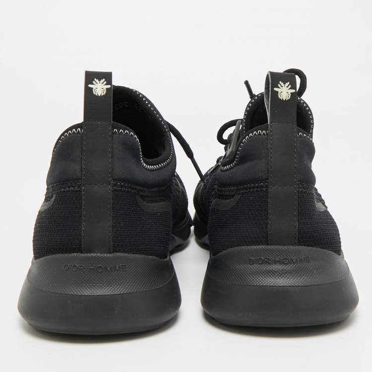 Pre Owned Dior B21 Size 42 Black Knit Fabric Neo Low Top Sneakers