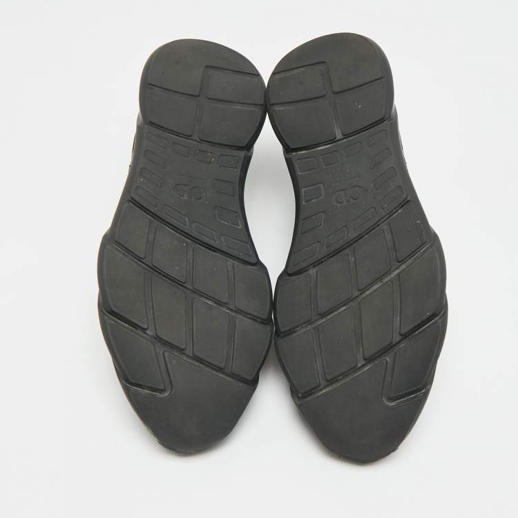 Pre Owned Dior B21 Size 42 Black Knit Fabric Neo Low Top Sneakers