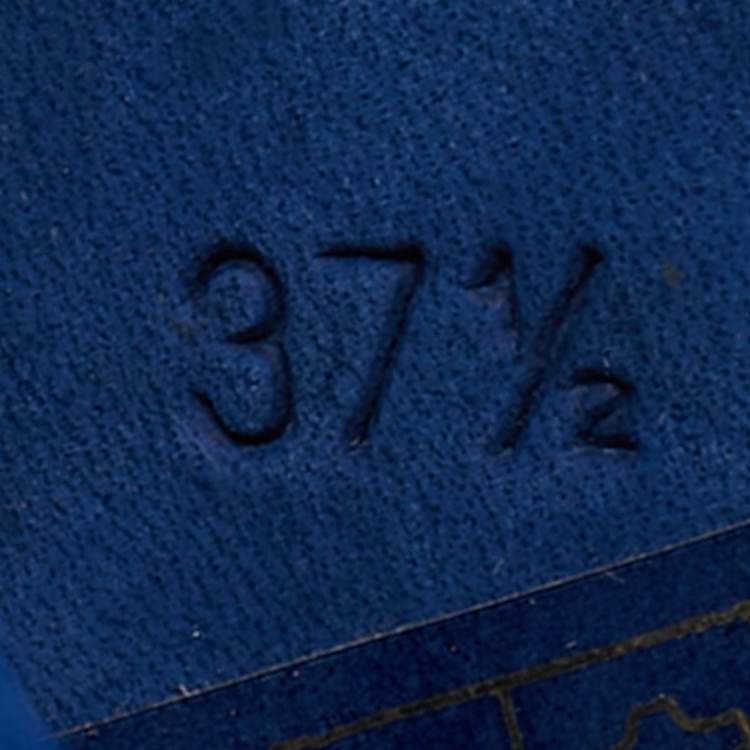 مملوكة مسبقًا Dior Size 37.5 Blue Suede Round Toe Block Heel Pumps