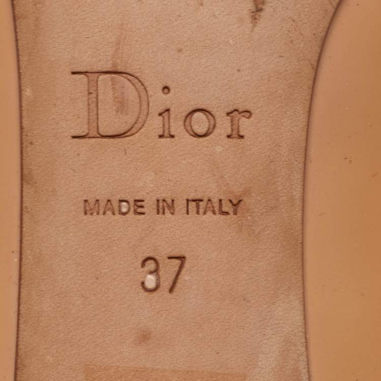 Pre Owned Dior Size 37 Peach Orange Patent Leather Pumps