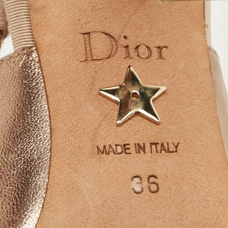 Pre Owned Dior J'Adior Size 36 Metallic Leather Slingback Pumps