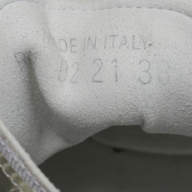 Pre Owned Dior B23 Size 38 Grey/White Mesh and PVC High Top Sneakers