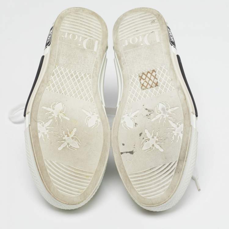 Pre Owned Dior B23 Size 38 Grey/White Mesh and PVC High Top Sneakers