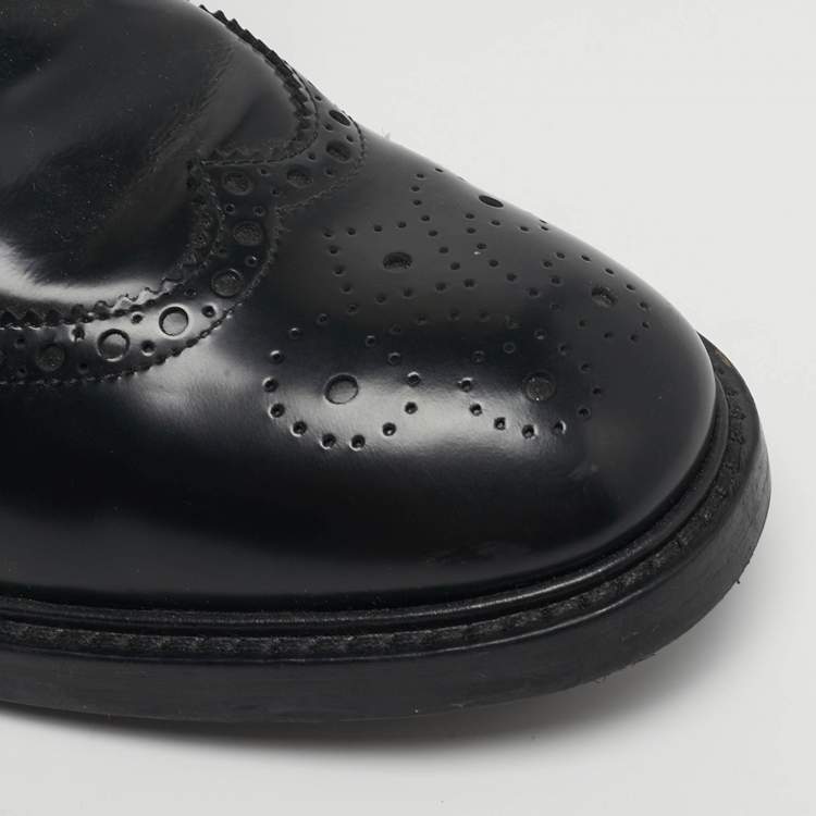 Pre Owned Dior D-Order Size 39 Black Leather Combat Boots