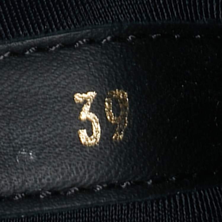 Pre Owned Dior D-Order Size 39 Black Leather Combat Boots