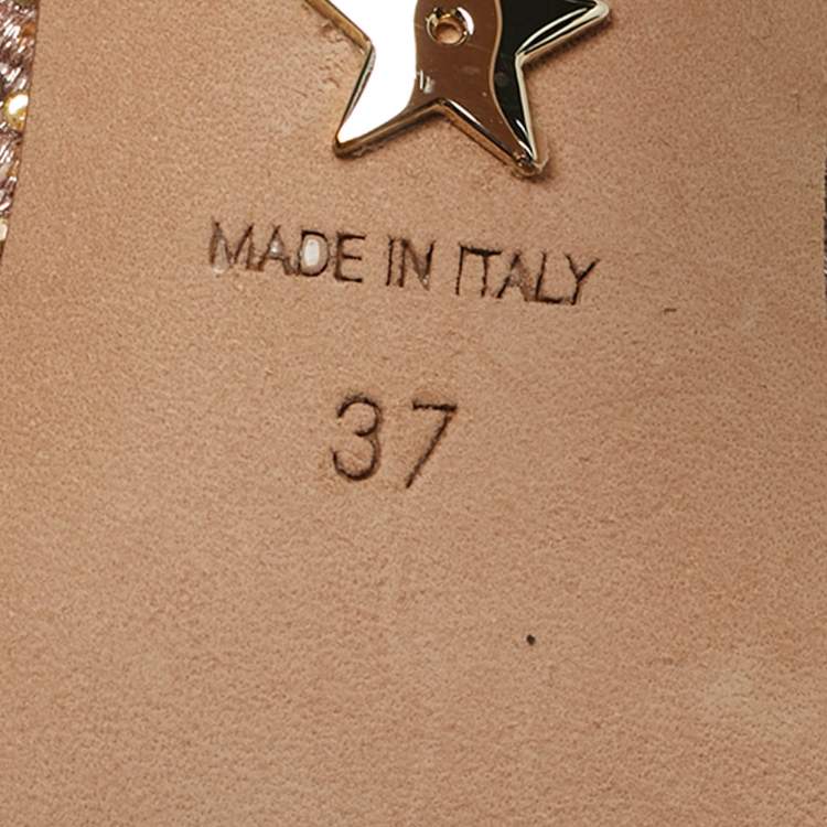 Pre Owned Dior J'Adior Size 37 Gold Lurex Fabric Slingback Pumps