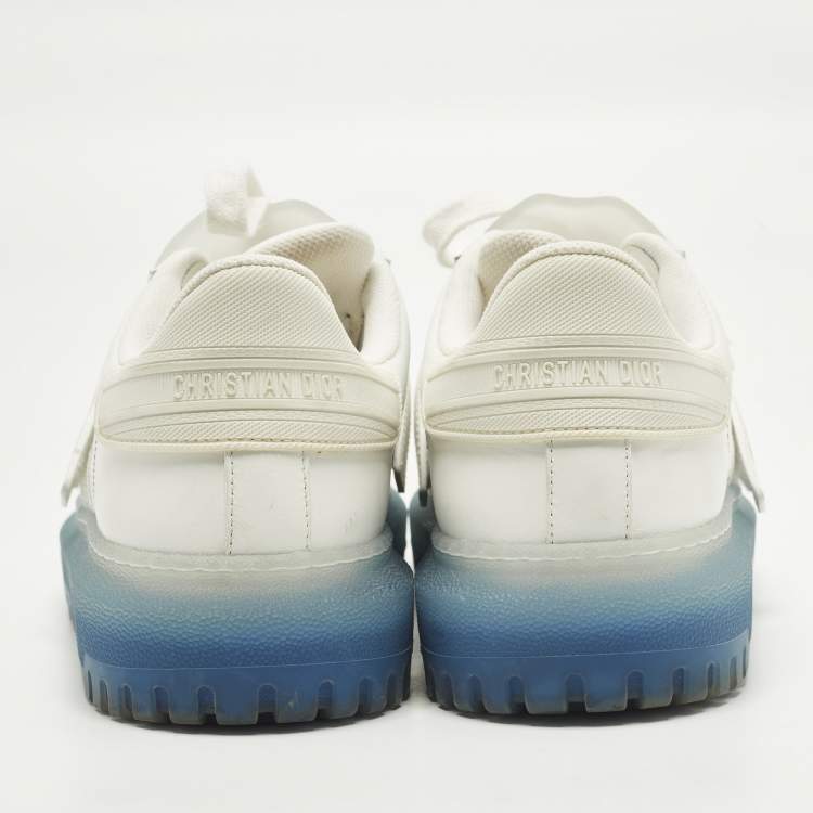 Pre Owned Dior ID Size 38.5 Transparent/White Leather and Rubber Lace Up Sneakers