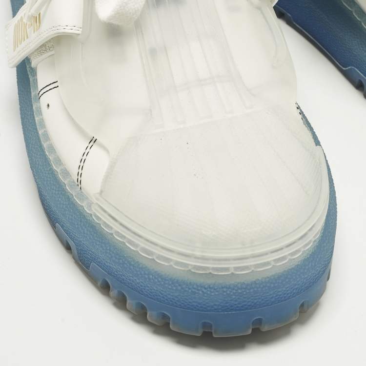 Pre Owned Dior ID Size 38.5 Transparent/White Leather and Rubber Lace Up Sneakers