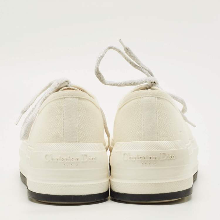 Pre Owned Dior Walk'n'Dior Size 39 White Canvas and Rubber Platform Sneakers