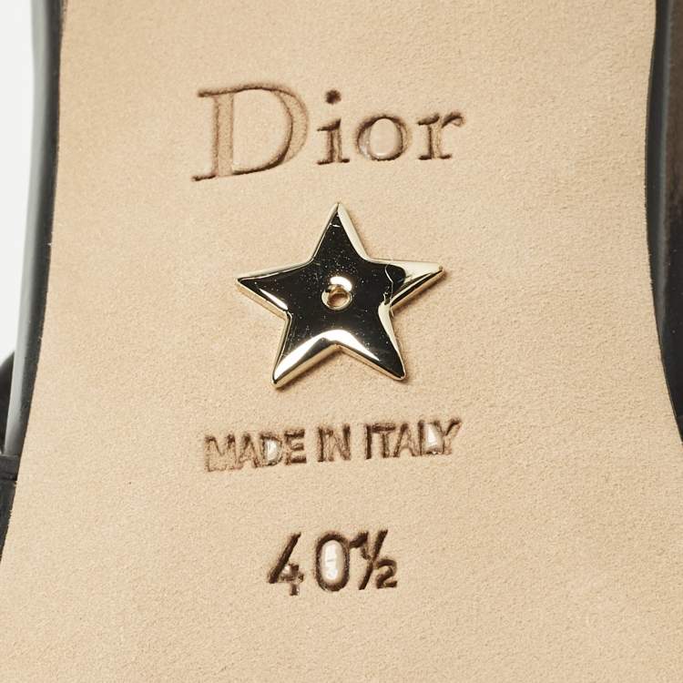 Pre Owned Dior Boy  Size 40.5 Black Leather Slingback Pumps