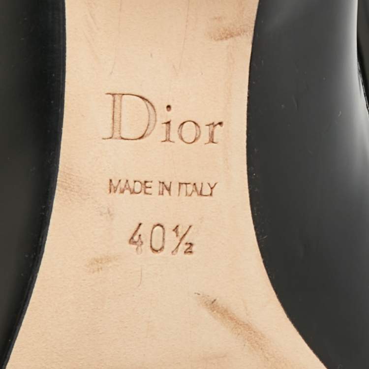 Pre Owned Dior Size 40.5 Tri Color Leather Block Heel Pointed Toe Pumps