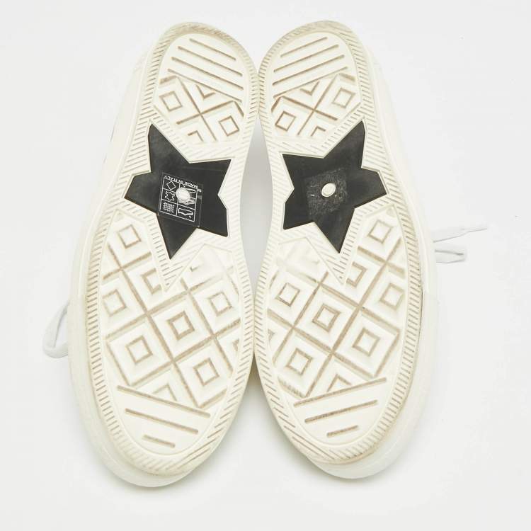 Pre Owned Dior Walk'n'Dior Size 39 Beige/Grey Jacquard Lace Up Sneakers