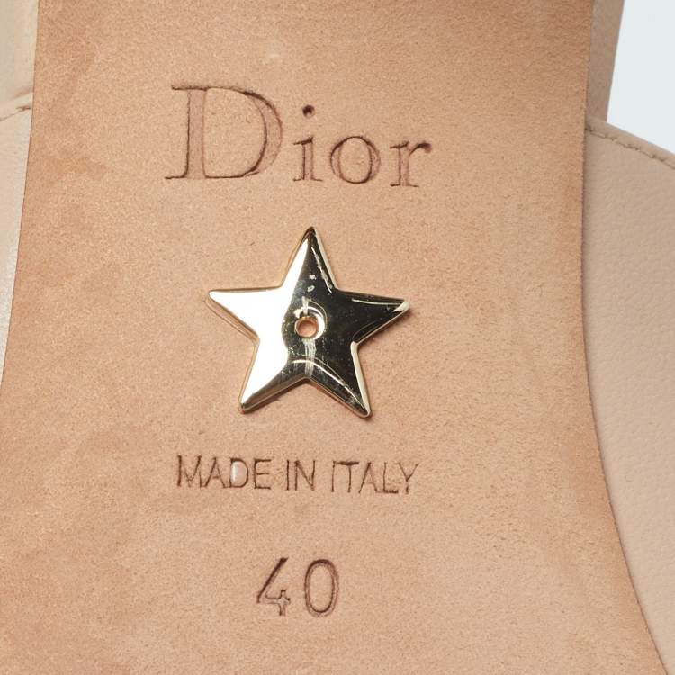 Pre Owned Dior J'Adior Size 40 Beige Leather Slingback Pumps