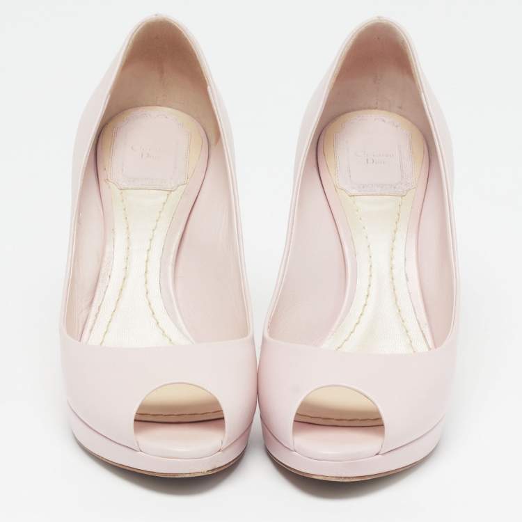 Pre Owned Dior Miss Dior Size 37 Pink Leather Platform Pumps