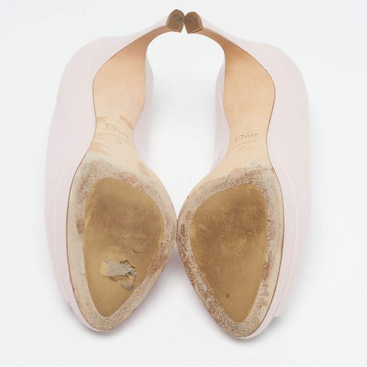 Pre Owned Dior Miss Dior Size 37 Pink Leather Platform Pumps