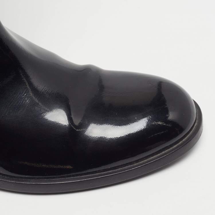 Pre Owned Dior Montaigne Size 35 Black Leather Knee Length Boots