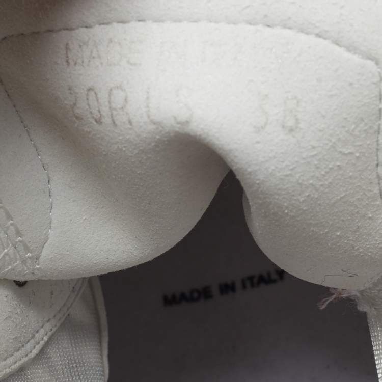 Pre Owned Dior B23 Size 38 Grey/Transperent Mesh and PVC High Top Sneakers