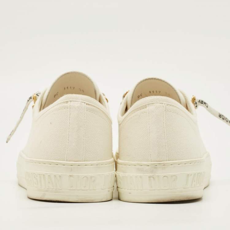 Pre Owned Dior Walk'n'Dior Size 39 White Canvas Low Top Sneakers