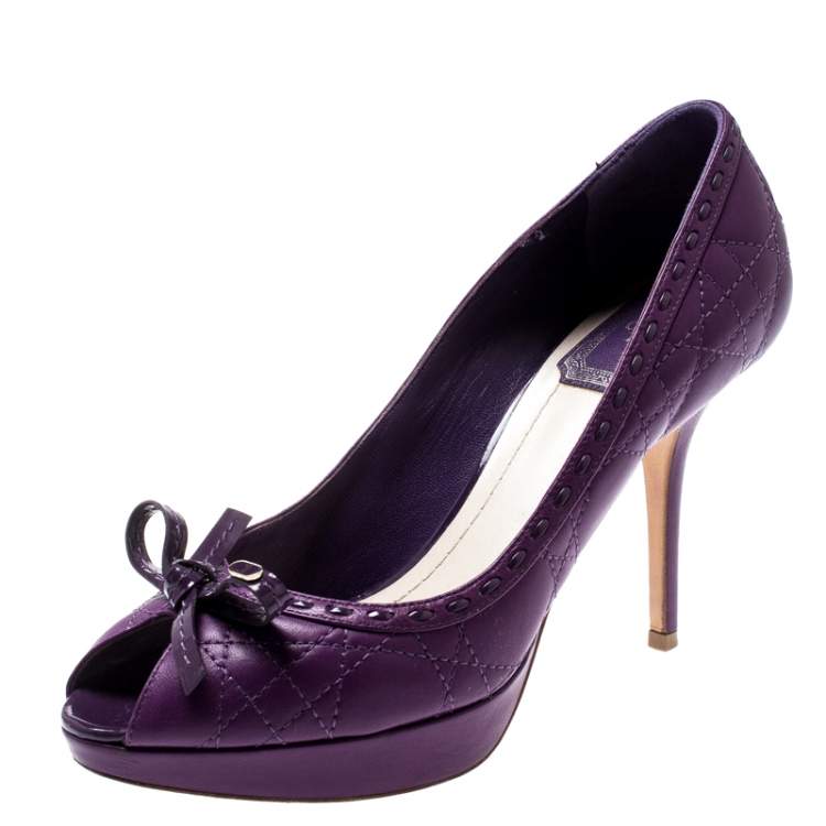 purple peep toe platform heels