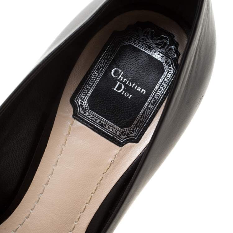 Pre Owned Dior Black Leather Platform Pumps Size 37