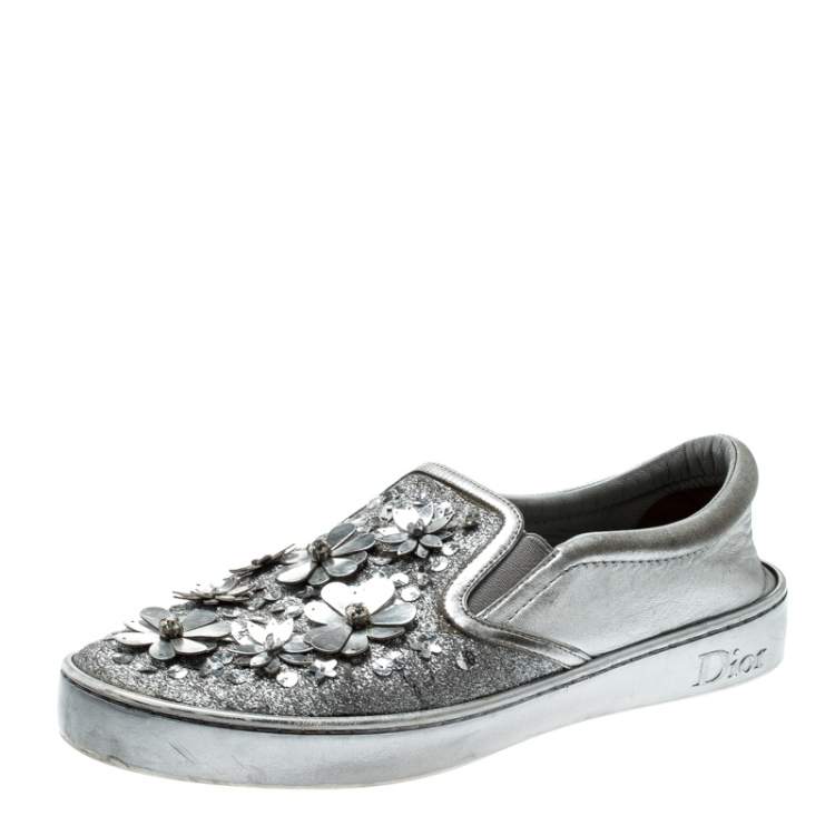 dior silver shoes