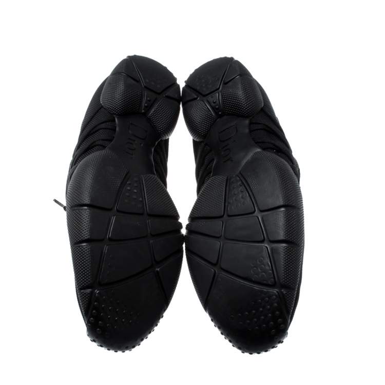 Pre Owned Dior Black Suede And Nylon Lace Up Sneakers Size 40.5
