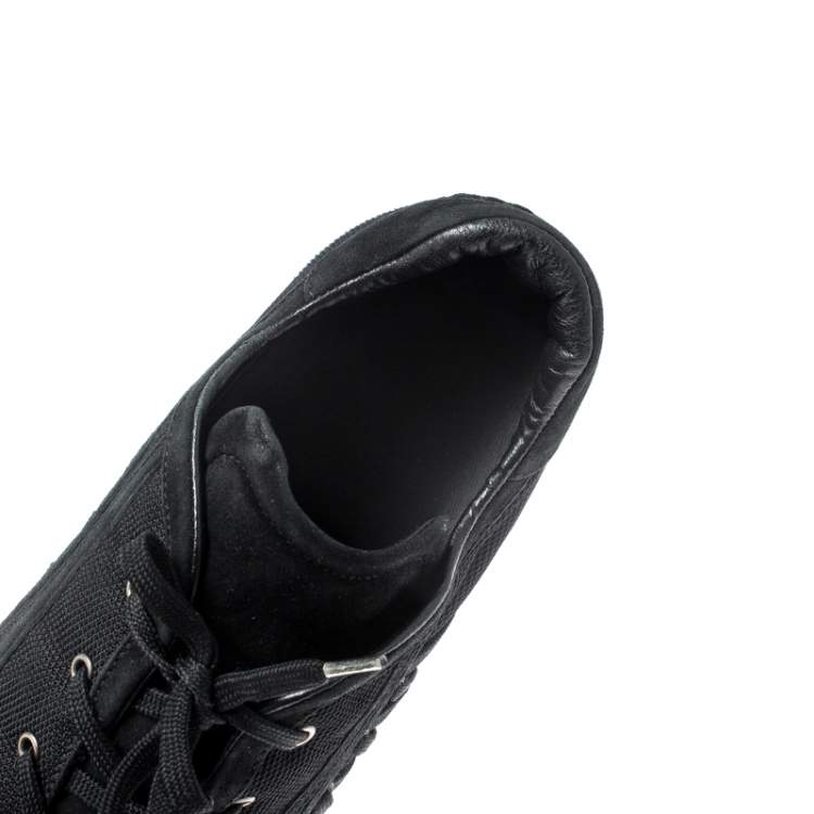 Pre Owned Dior Black Suede And Nylon Lace Up Sneakers Size 40.5