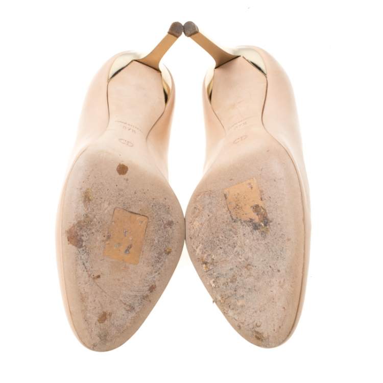 Pre Owned Dior Beige Leather Pumps Size 37.5