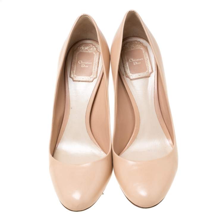 Pre Owned Dior Beige Leather Pumps Size 37.5