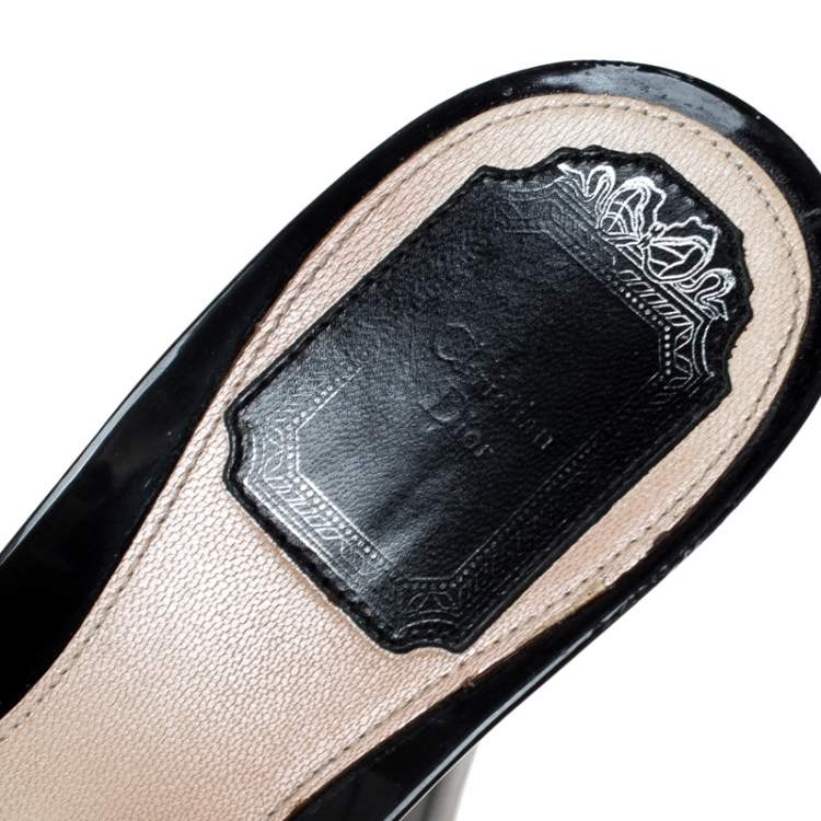 Pre Owned Dior Black Cannage Leather Open Toe Sandals Size 38