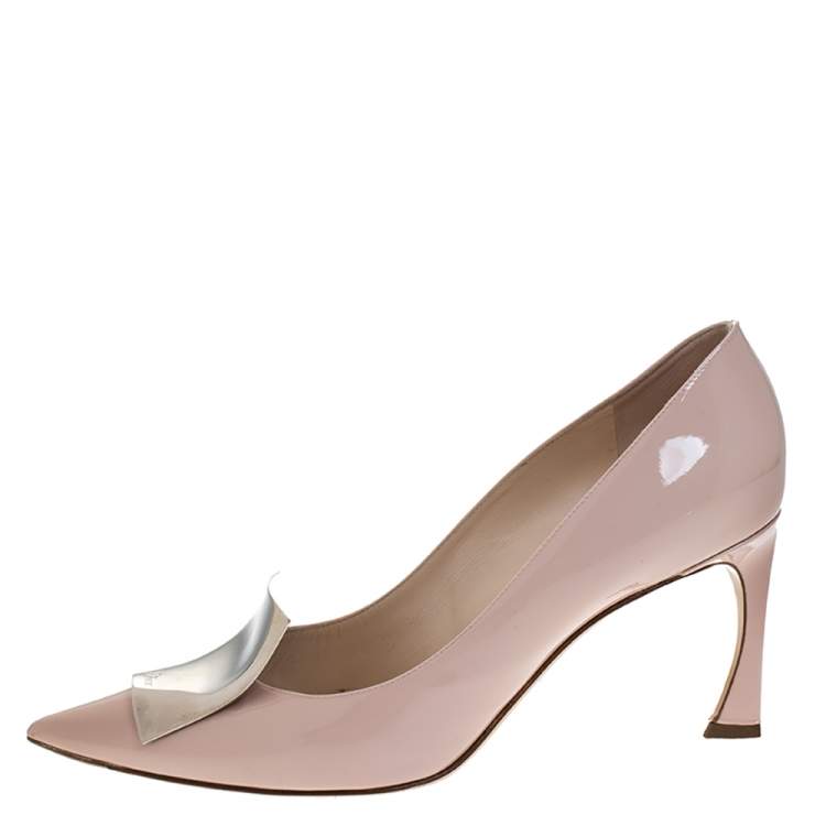 Pre Owned Dior Pink Patent Leather Instinct Pointed Toe Pumps Size 39.5