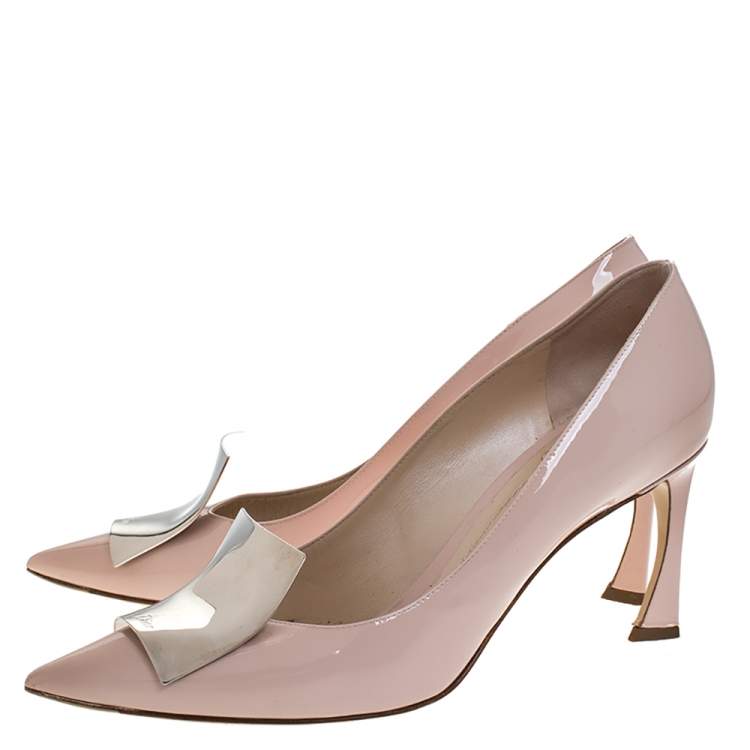 Pre Owned Dior Pink Patent Leather Instinct Pointed Toe Pumps Size 39.5