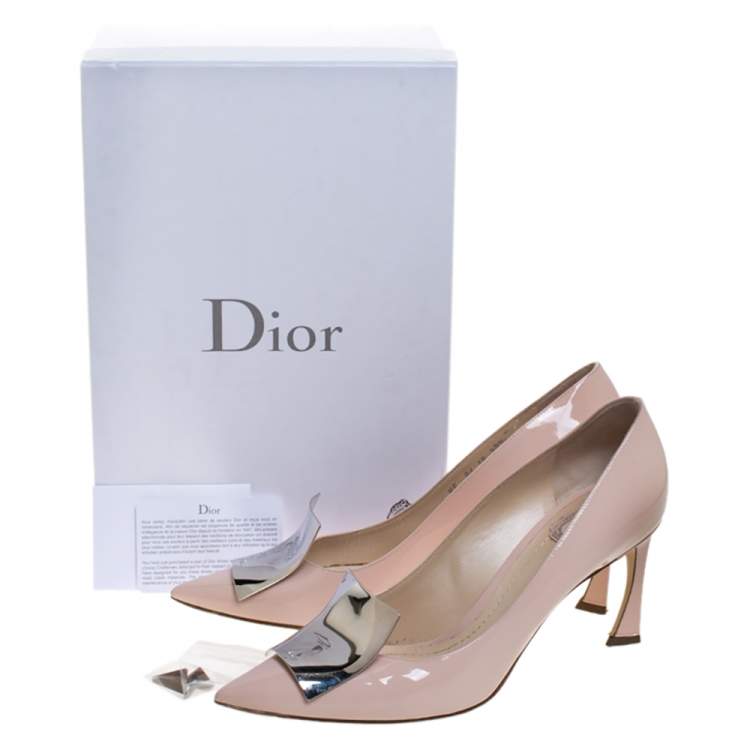 Pre Owned Dior Pink Patent Leather Instinct Pointed Toe Pumps Size 39.5