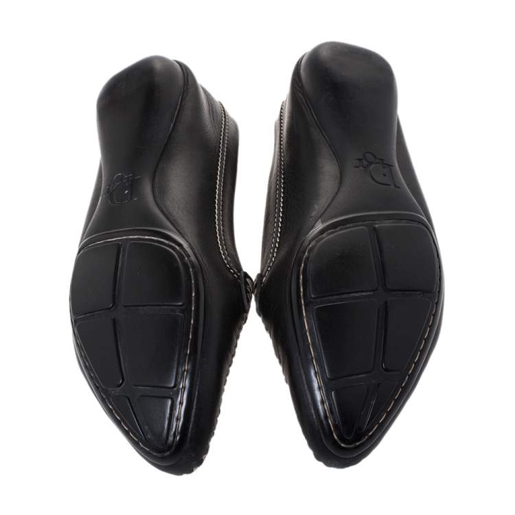 Pre Owned Dior Black Leather Loafers Size 41.5 