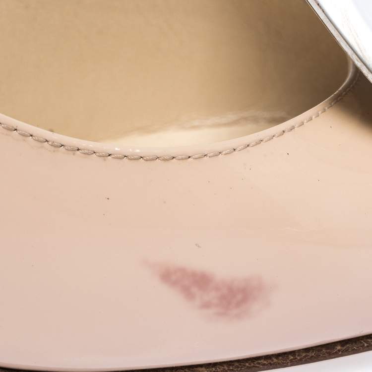 Pre Owned Dior Nude Patent Leather Instinct Pointed Toe Pumps Size 37