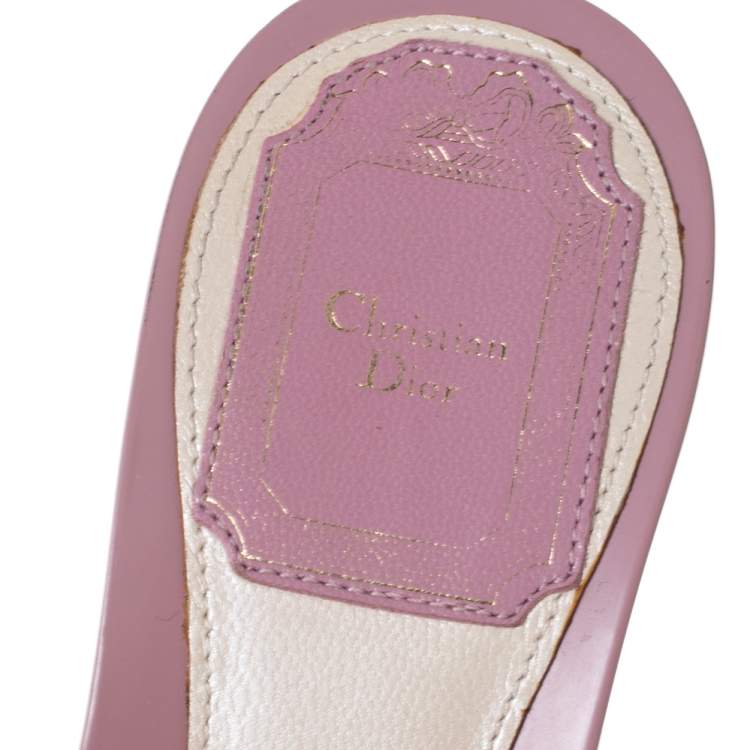 Pre Owned Dior Pink Cannage Leather Platform Open Toe Sandals Size 35