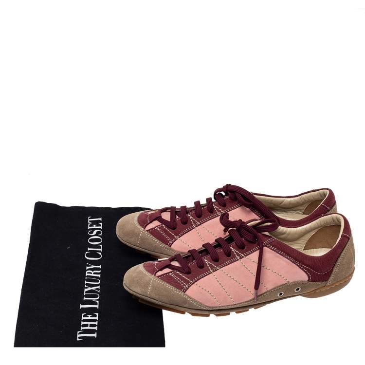Pre Owned Dior Multicolor Suede And Nubuck Low Top Sneakers Size 39
