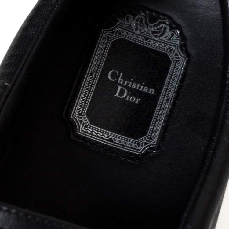 Pre Owned Dior Indigo Crystal Embellished Dark Wash Denim And Leather Happy Slip On Sneakers Size 41