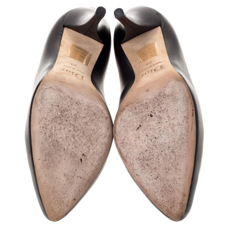 Pre Owned Dior Black Leather Miss Dior Pointed Toe Pumps Size 38
